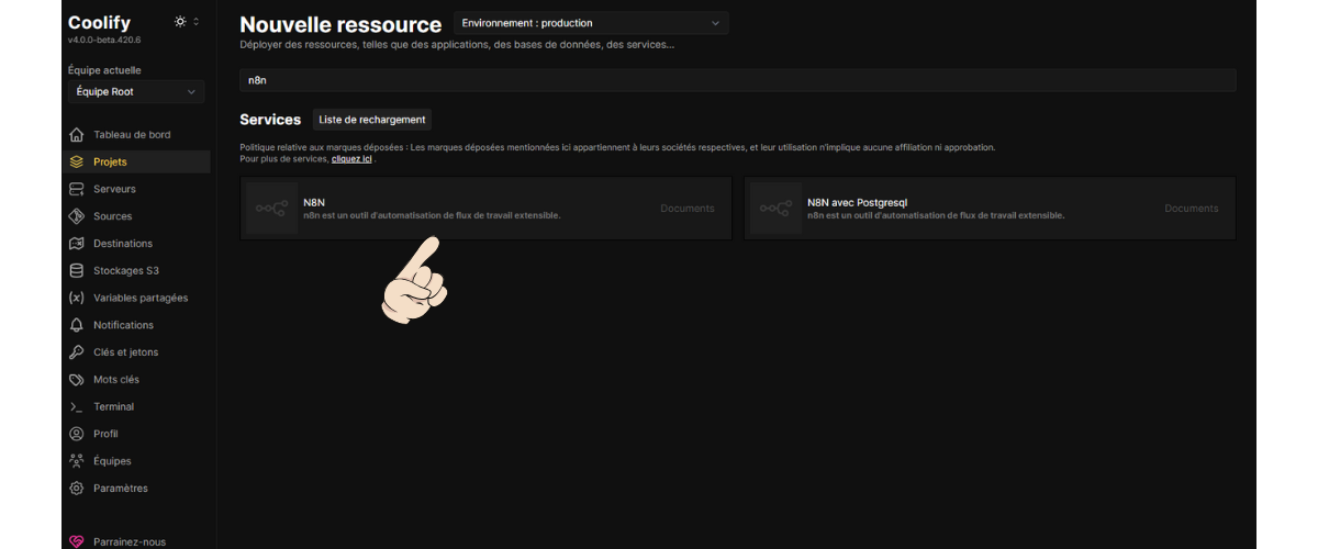 Photo n8n sans PostgreSQL